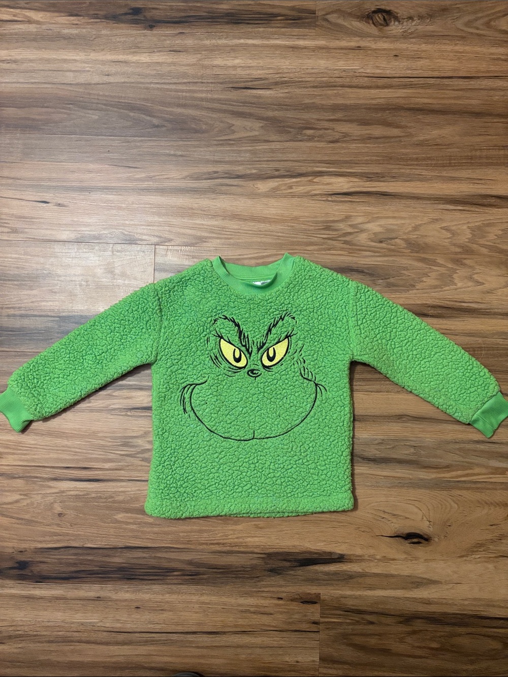 Kids Green Grinch Sherpa Pullover Sweatshirt